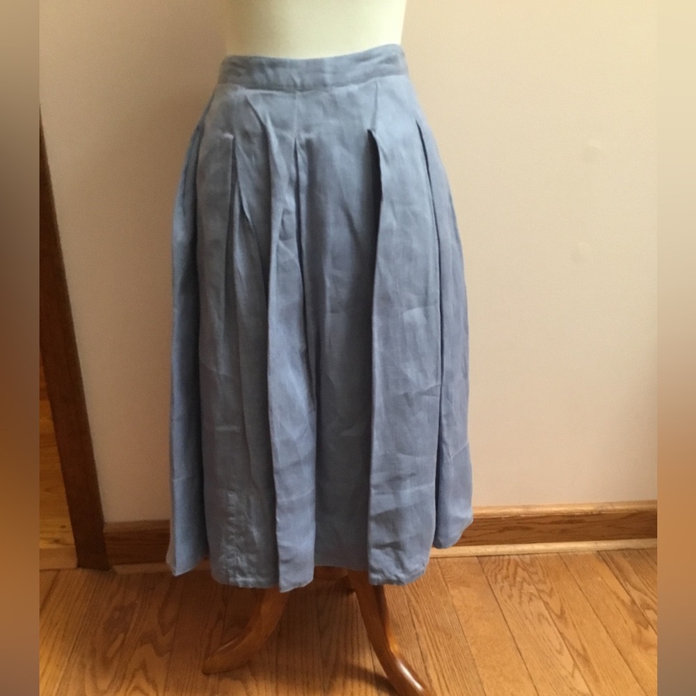 Talbots Linen Pleated Skirt